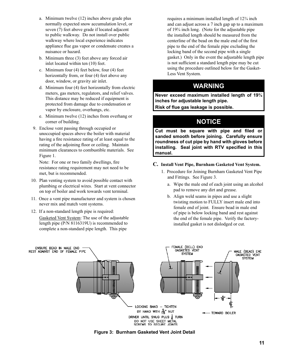 Warning, Notice | Burnham PVG User Manual | Page 11 / 64