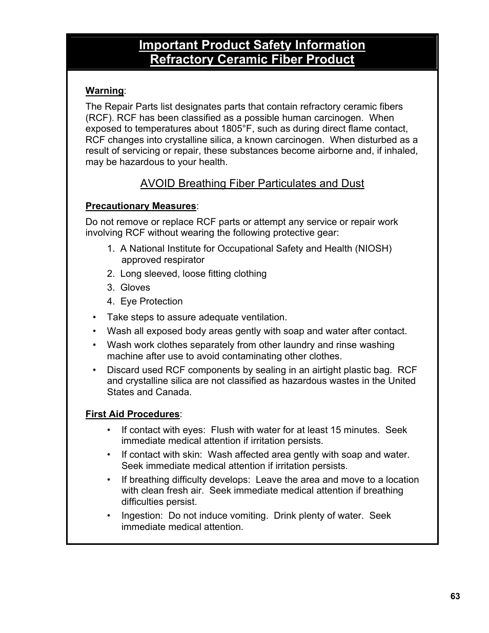 Burnham PVG User Manual | Page 63 / 64