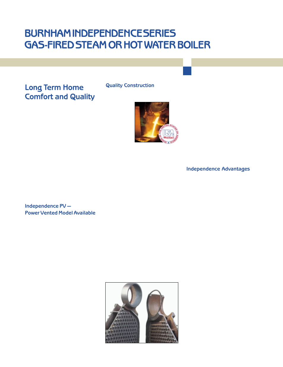 Long term home comfort and quality | Burnham Independence PV User Manual | Page 2 / 6