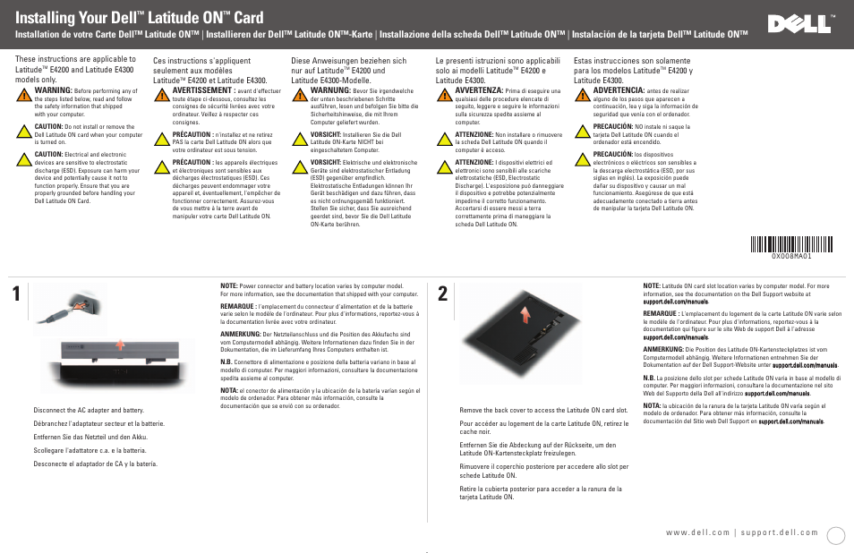 Dell Latitude E4310 (Mid 2010) User Manual | 2 pages