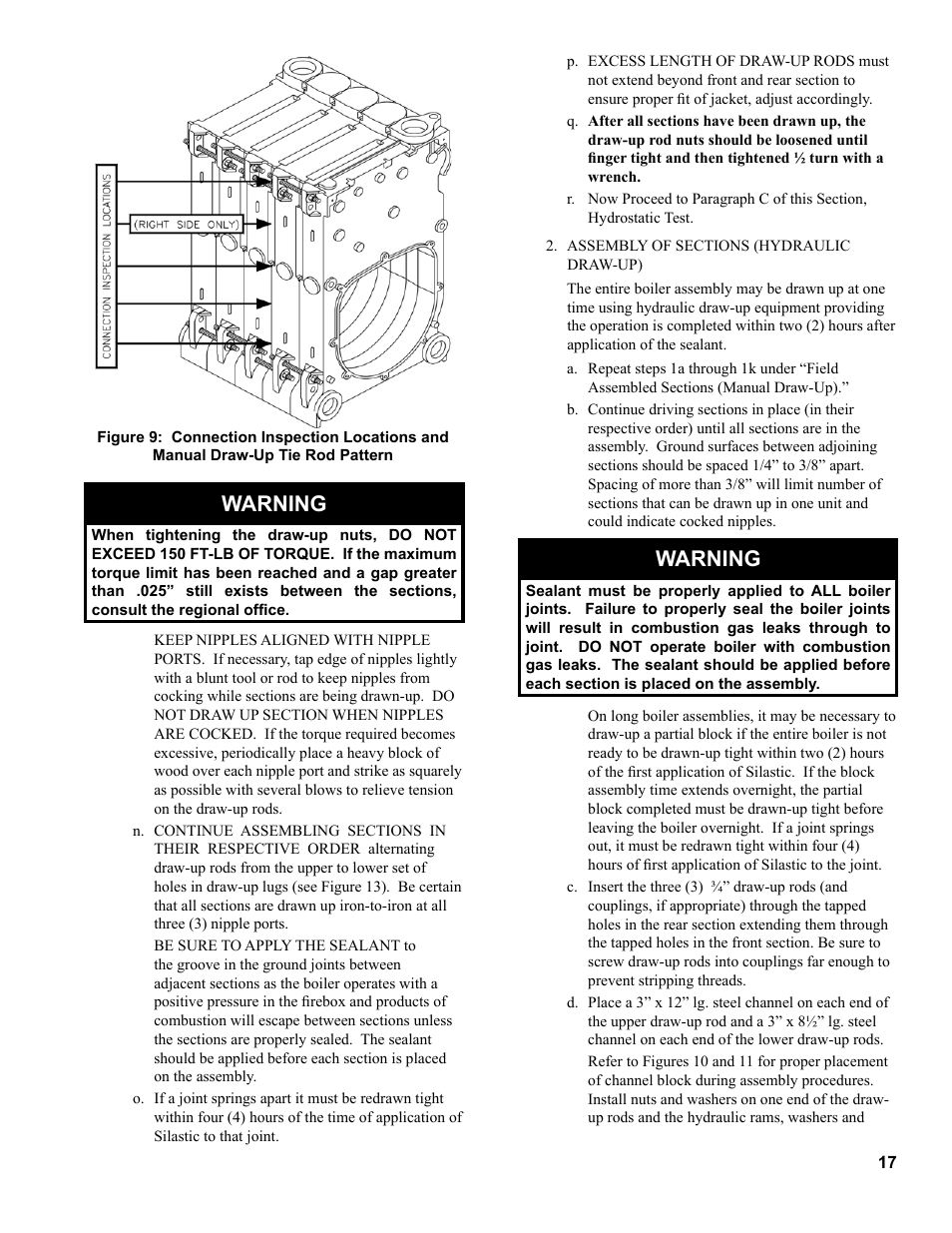 Warning | Burnham V9A User Manual | Page 17 / 64