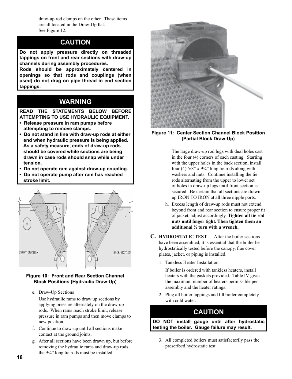 Caution, Warning | Burnham V9A User Manual | Page 18 / 64