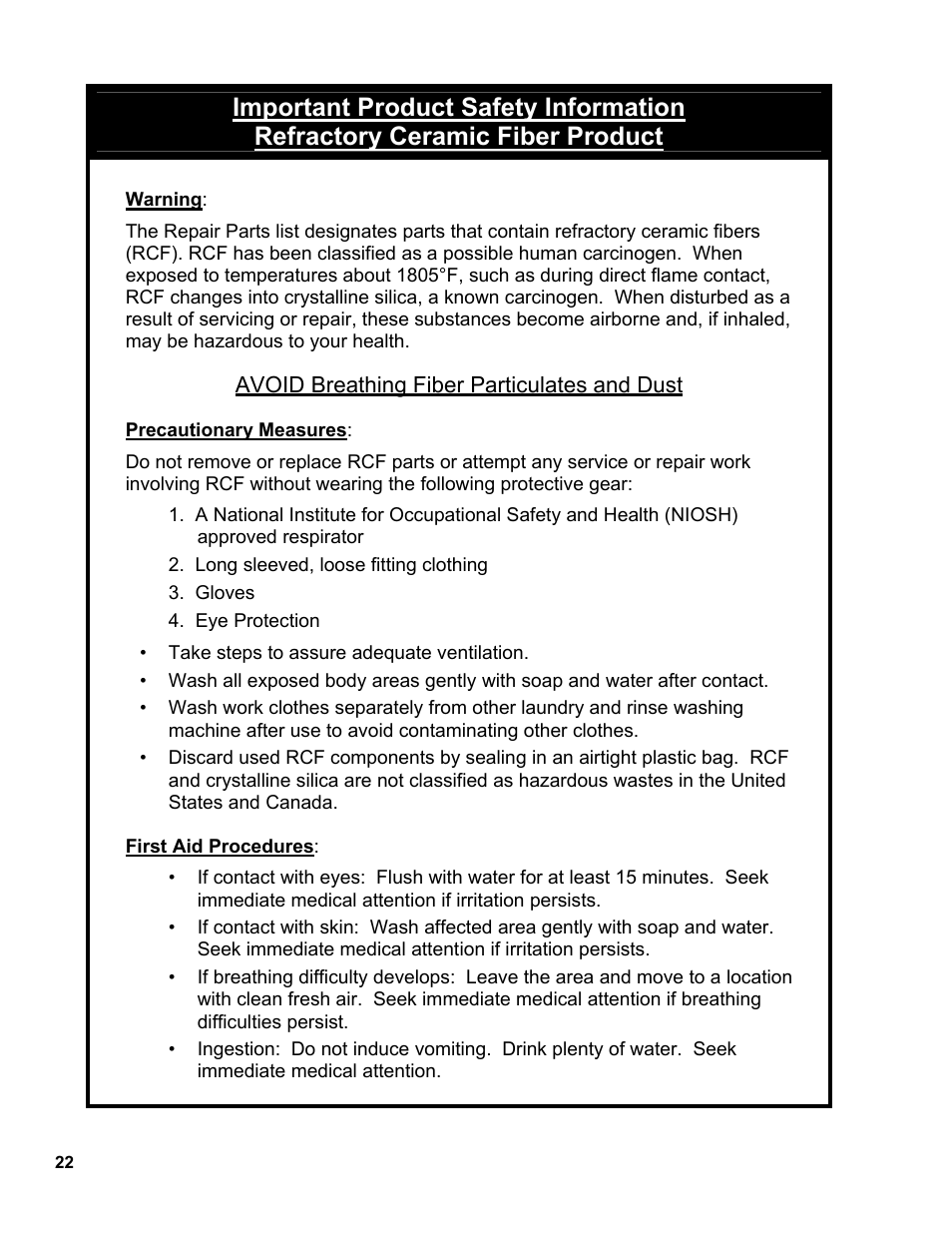 Burnham V9A User Manual | Page 22 / 64