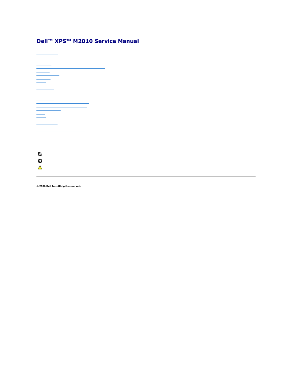 Dell XPS M2010 (MXP061, Mid 2006) User Manual | 131 pages
