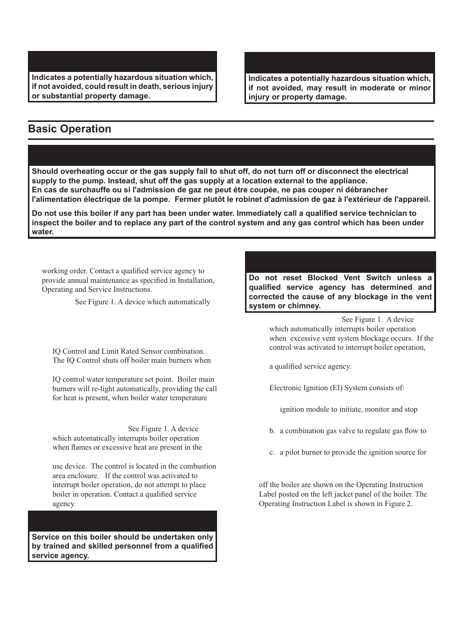 Warning, Caution, Basic operation | Burnham SERIES 3 1099-01R1-/10 User Manual | Page 2 / 8