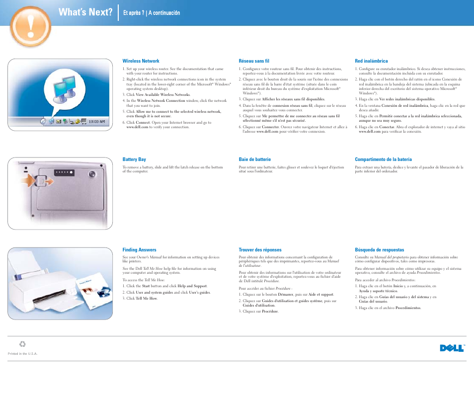 What’s next, Eett aapprrèèss ?? || a a ccoonnttiinnuuaacciióónn | Dell Inspiron 600m User Manual | Page 2 / 2