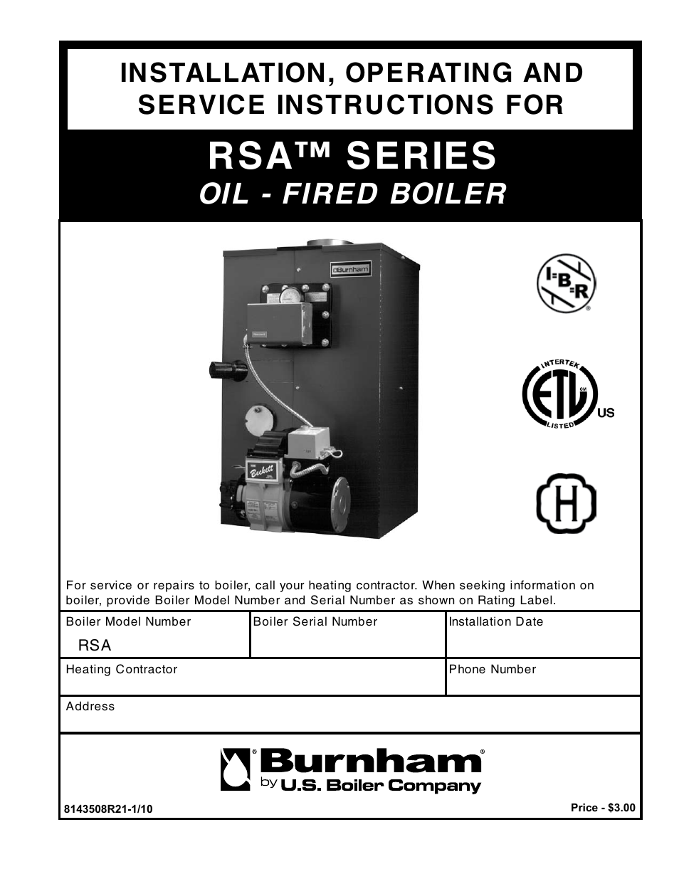 Burnham RSA User Manual | 52 pages