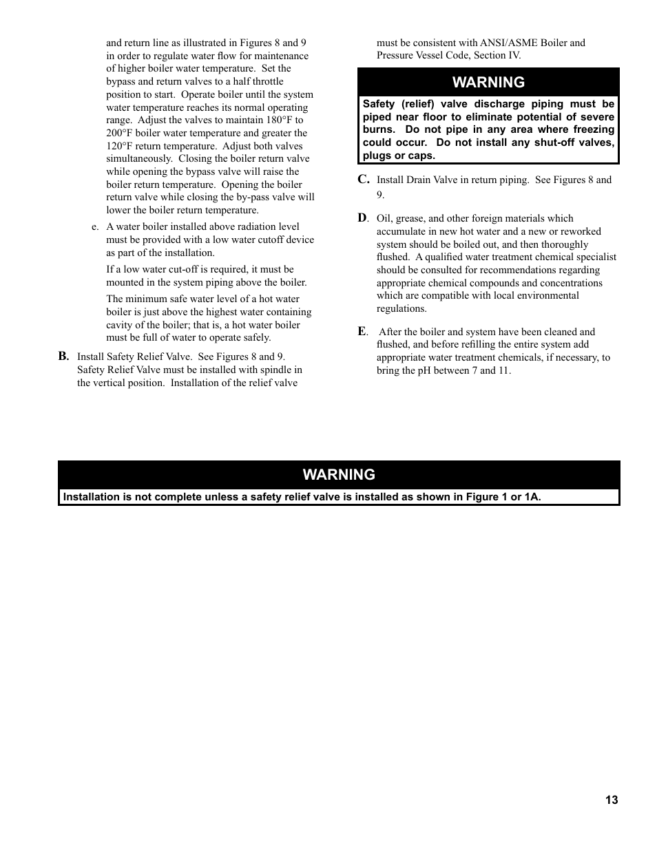 Warning | Burnham RSA User Manual | Page 13 / 52
