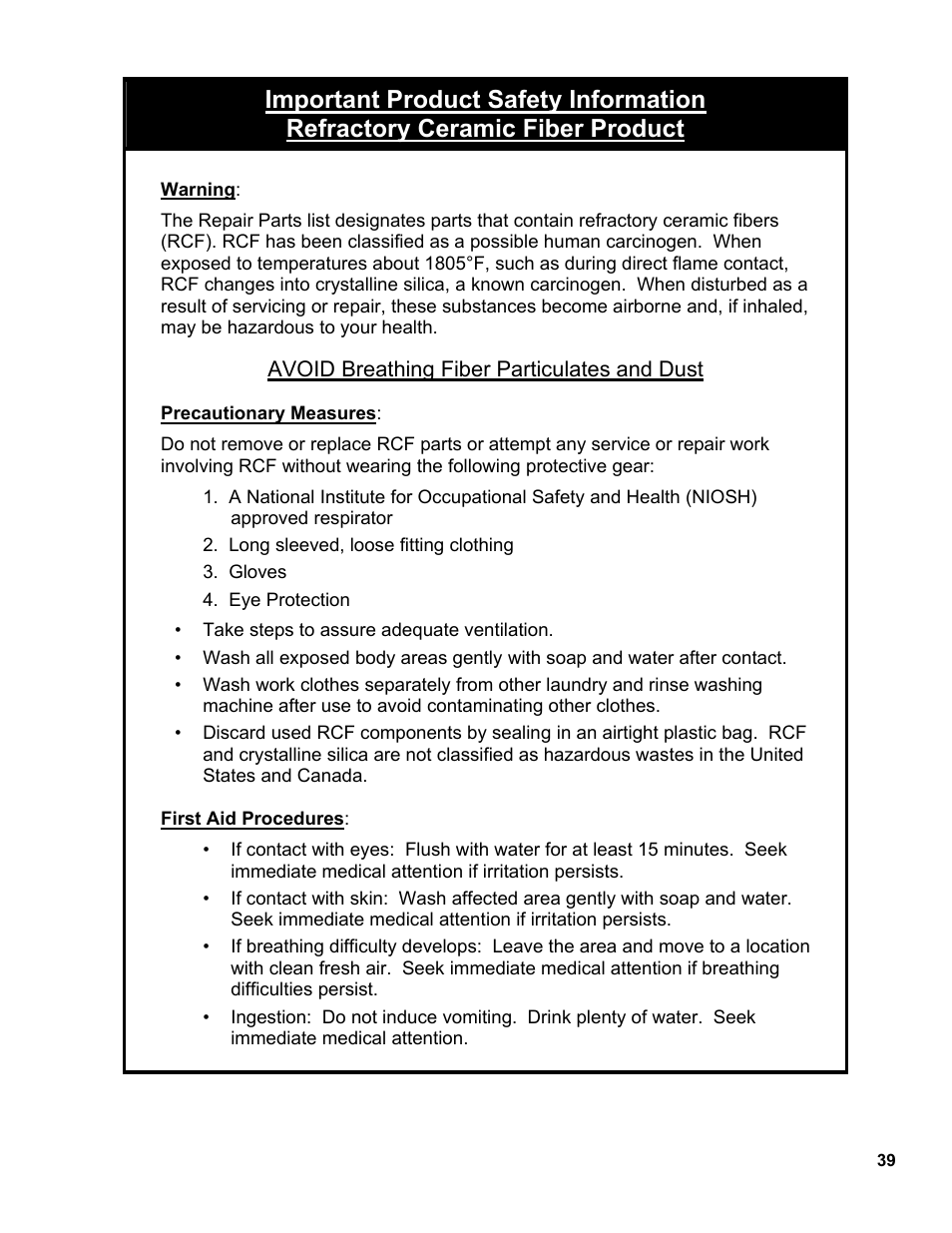 Burnham RSA User Manual | Page 39 / 52