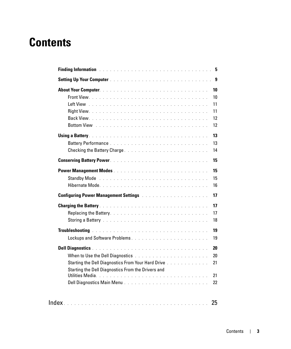 Dell Latitude D830 (Early 2007) User Manual | Page 3 / 104