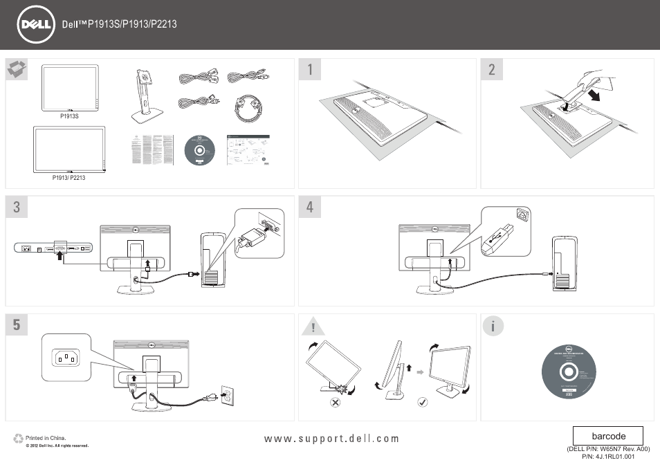 Dell P2213 Monitor User Manual | 1 page