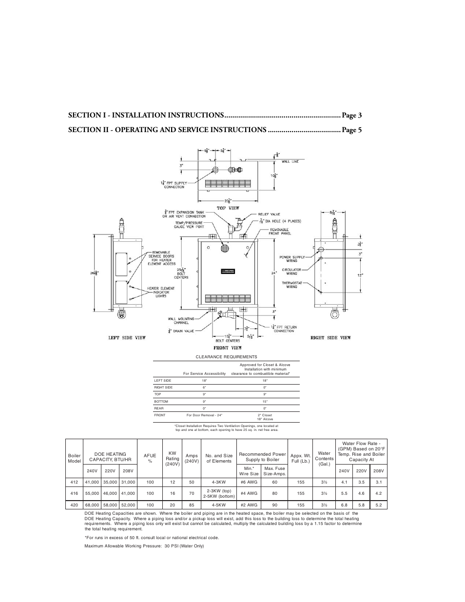 Figure 1: dimensions and specifi cations | Burnham E4 User Manual | Page 2 / 8