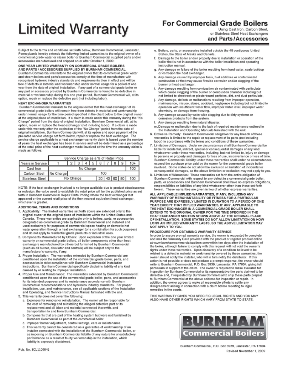 Burnham Series 5B User Manual | Page 112 / 112