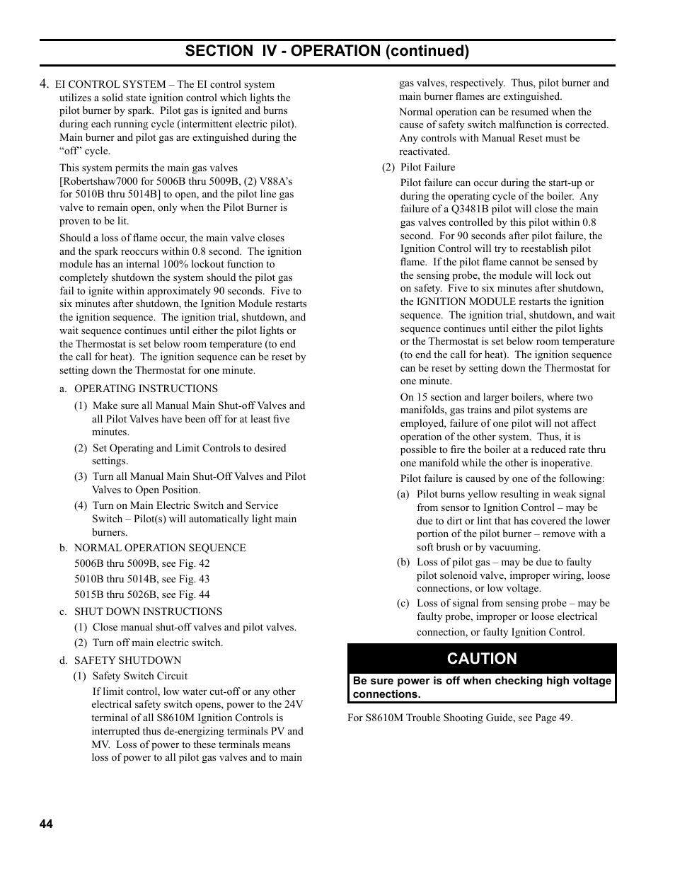 Caution | Burnham Series 5B User Manual | Page 44 / 112