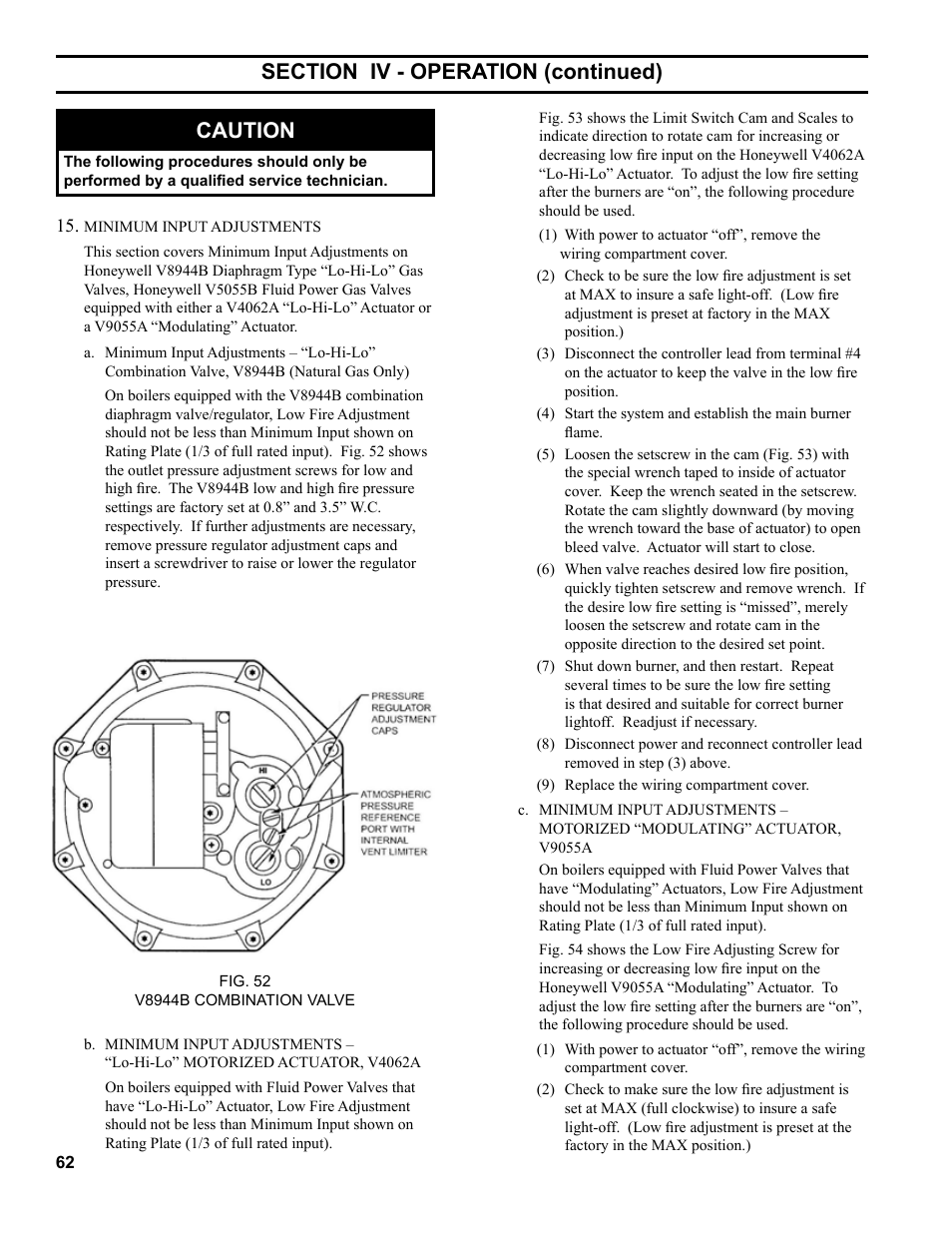 Caution | Burnham Series 5B User Manual | Page 62 / 112