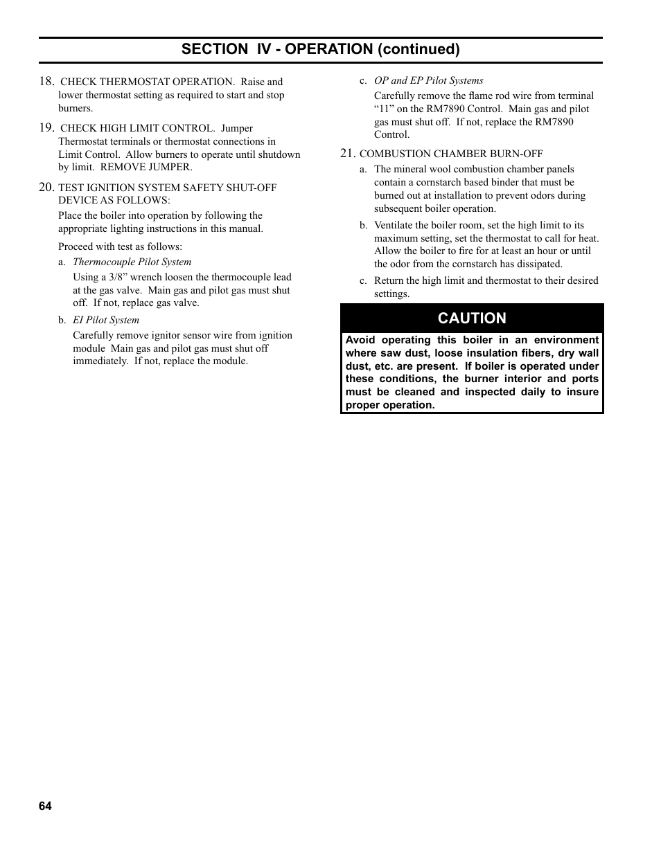 Caution | Burnham Series 5B User Manual | Page 64 / 112