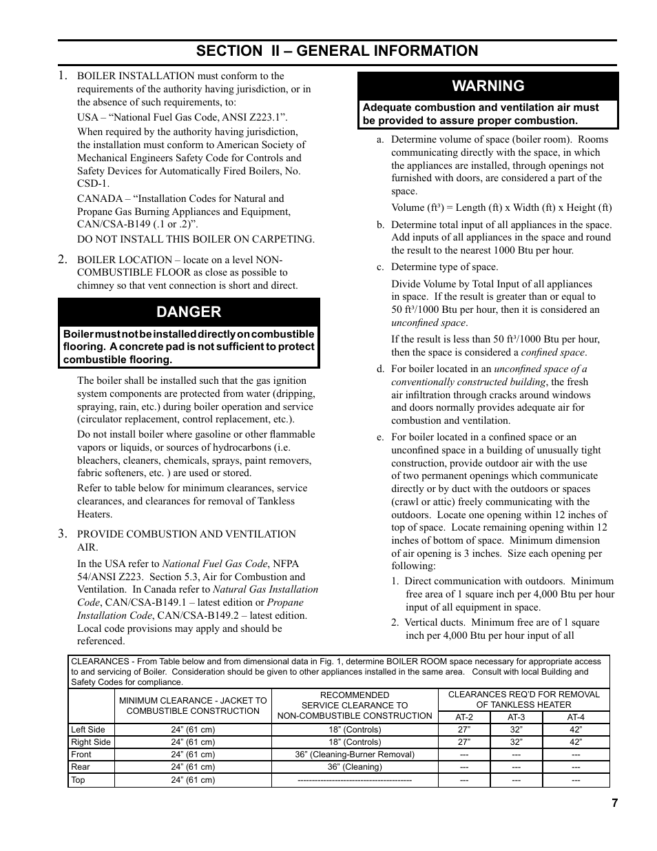 Danger, Warning | Burnham Series 5B User Manual | Page 7 / 112