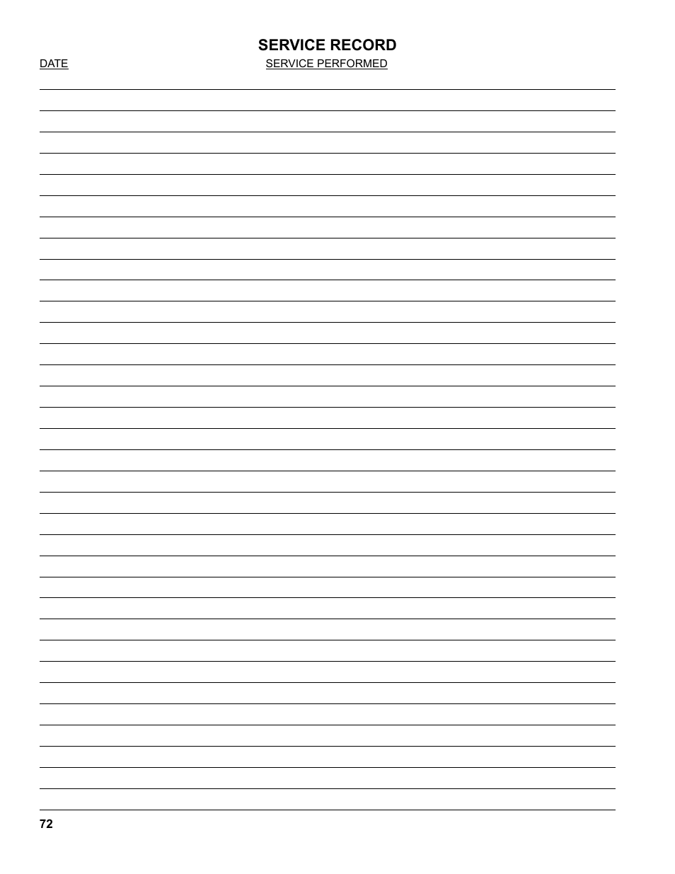 Service record | Burnham Series 5B User Manual | Page 72 / 112