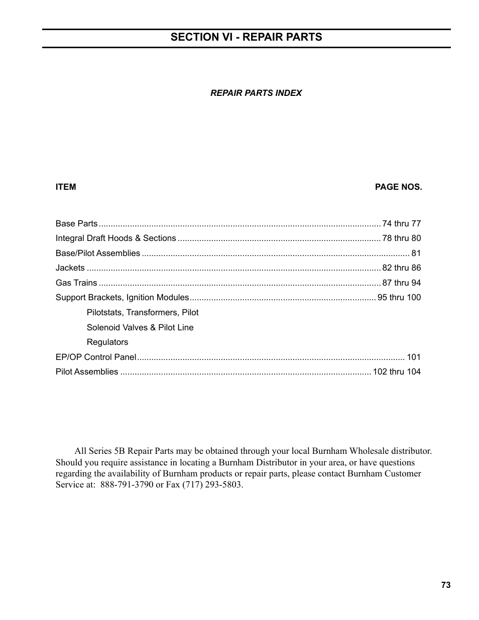 Burnham Series 5B User Manual | Page 73 / 112