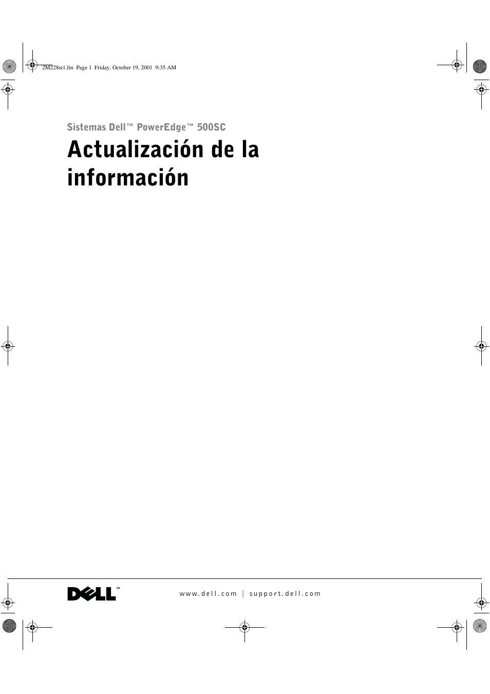 Actualización de la información | Dell PowerEdge 500SC User Manual | Page 19 / 30