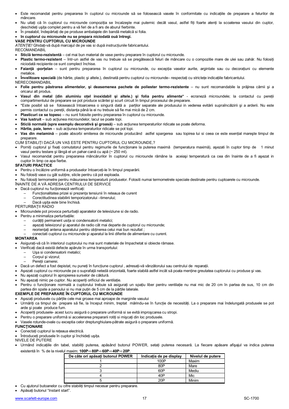 Scarlett SC-1700 User Manual | Page 17 / 43