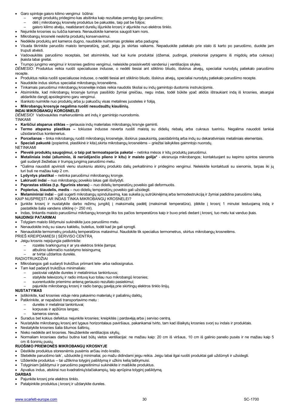 Scarlett SC-1700 User Manual | Page 30 / 43