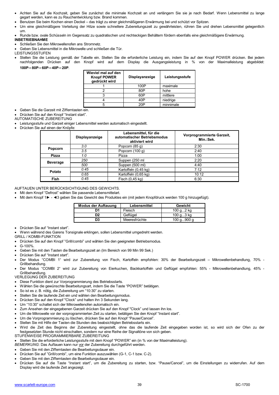 Scarlett SC-1700 User Manual | Page 39 / 43