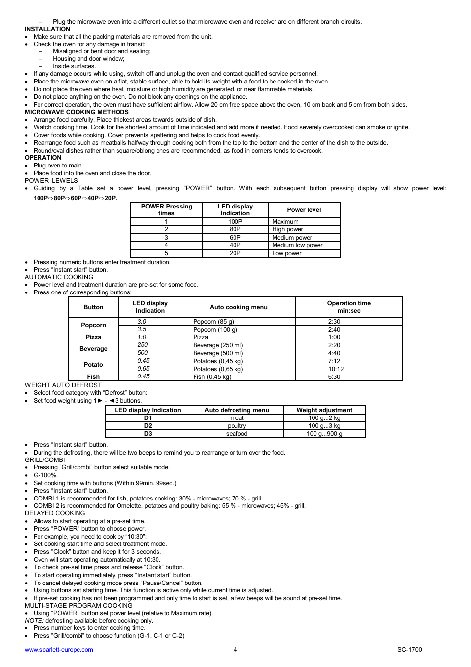 Scarlett SC-1700 User Manual | Page 4 / 43