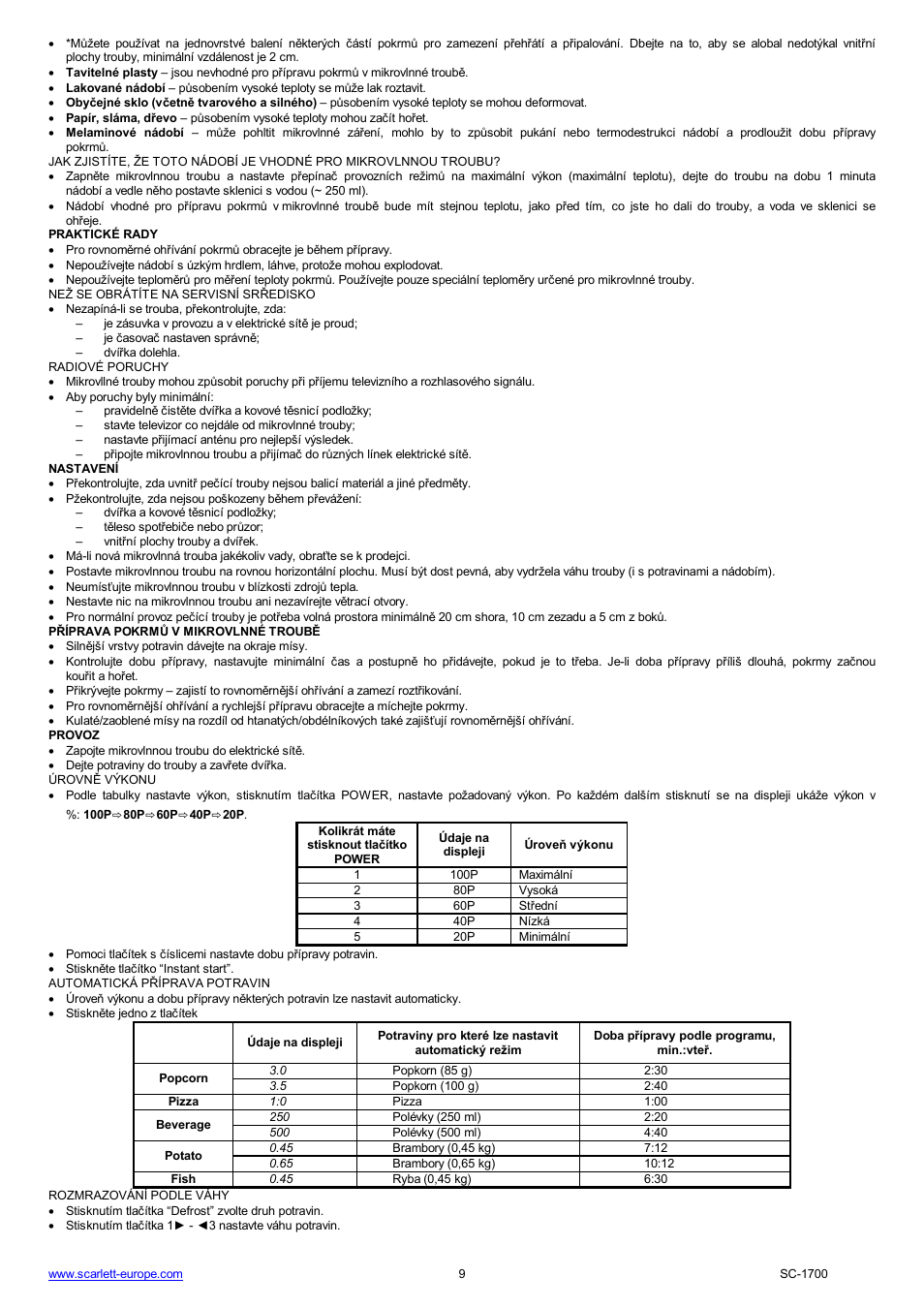 Scarlett SC-1700 User Manual | Page 9 / 43