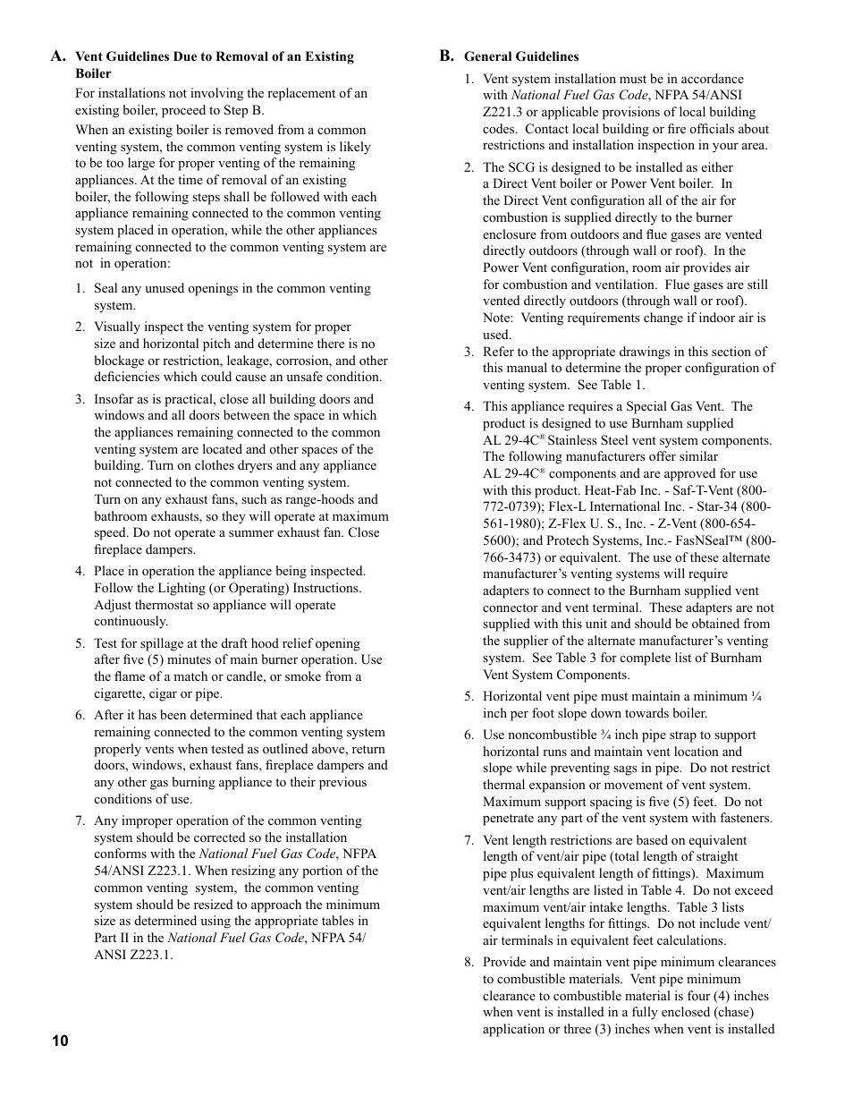 Burnham SCG 1100-H4 User Manual | Page 10 / 96