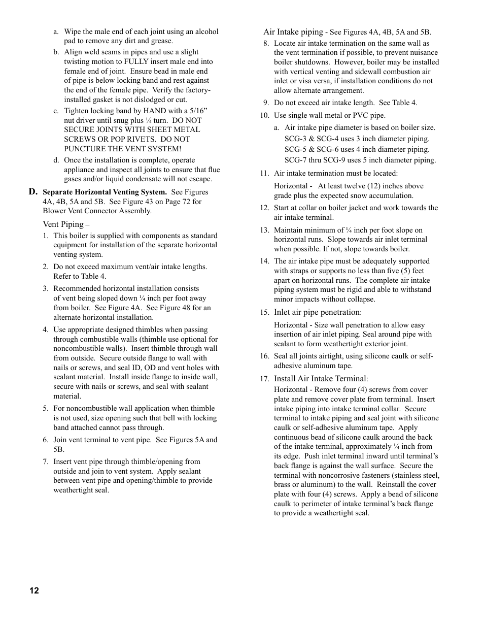 Burnham SCG 1100-H4 User Manual | Page 12 / 96