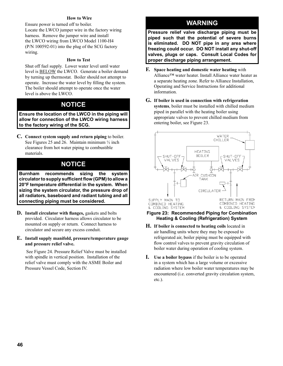 Notice, Warning | Burnham SCG 1100-H4 User Manual | Page 46 / 96