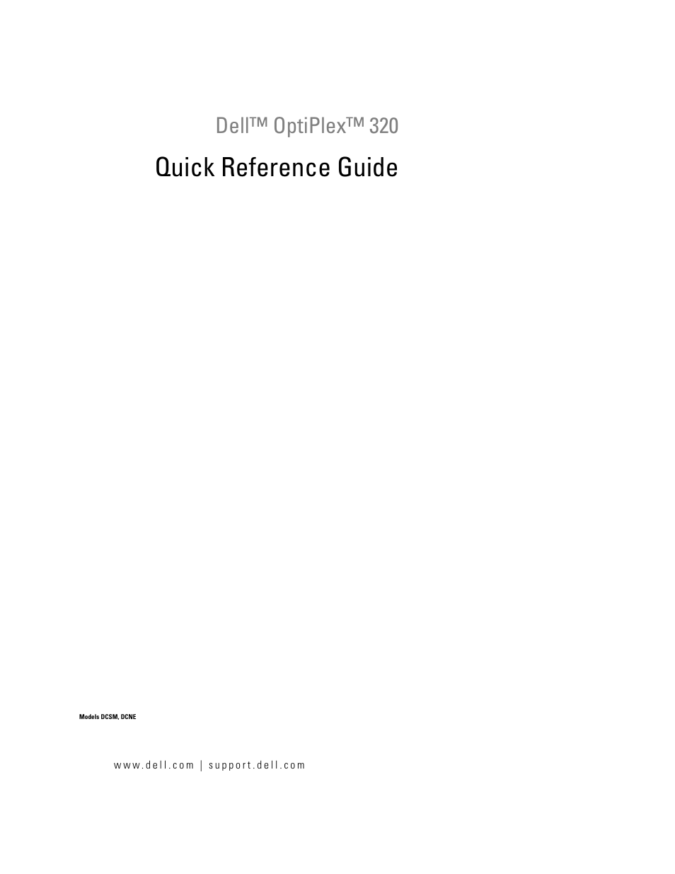 Dell OptiPlex 320 User Manual | 132 pages