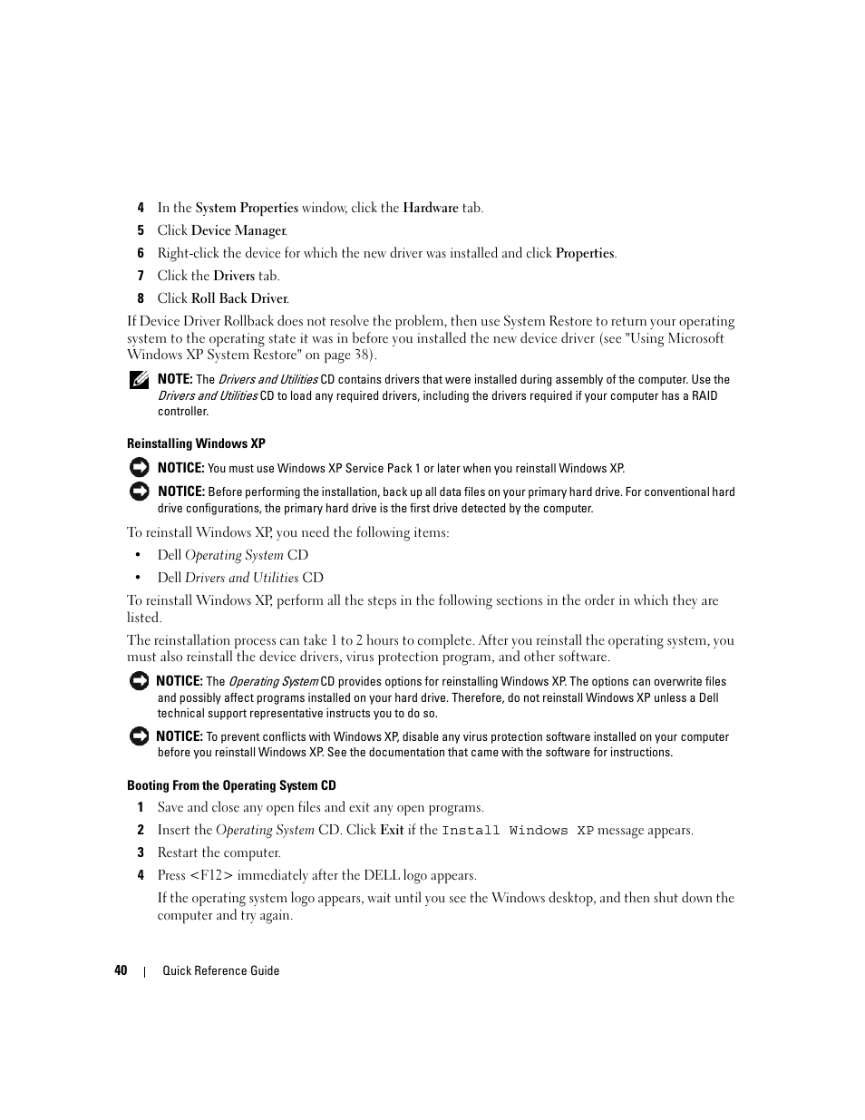 Dell OptiPlex 320 User Manual | Page 40 / 132