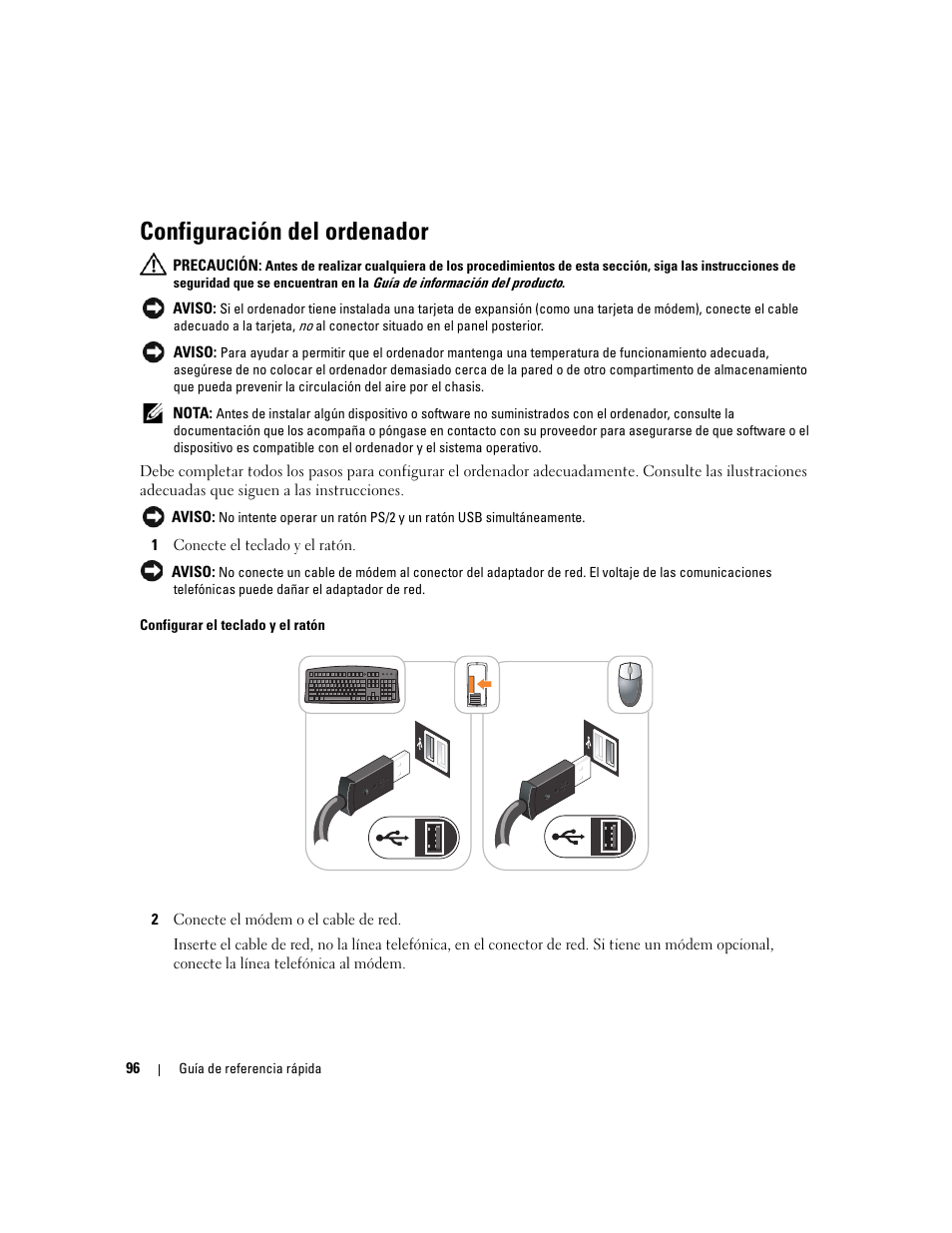 Configuración del ordenador | Dell OptiPlex 320 User Manual | Page 96 / 132