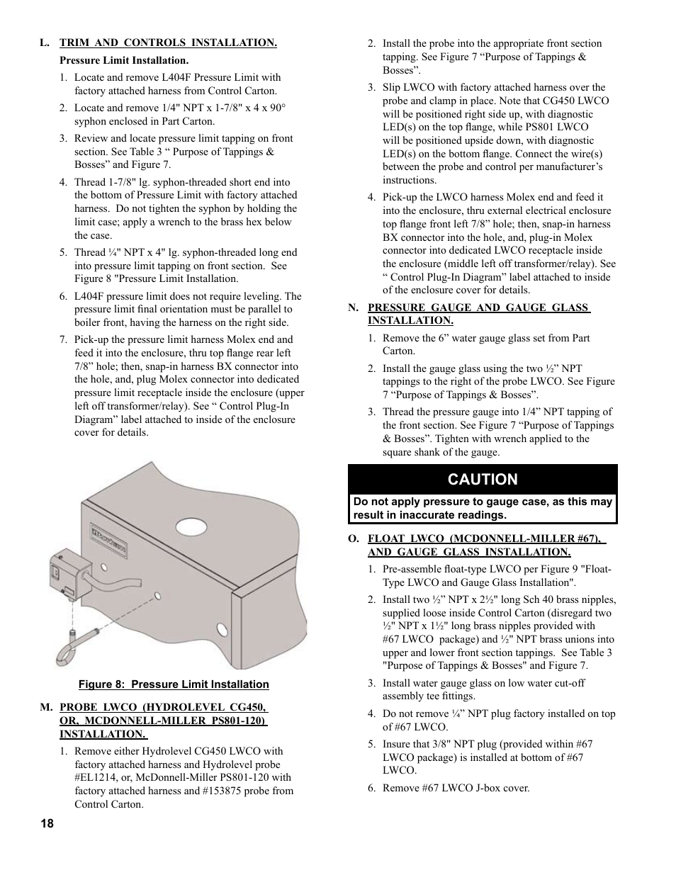 Caution | Burnham MEGASTEAM MST288 User Manual | Page 18 / 68