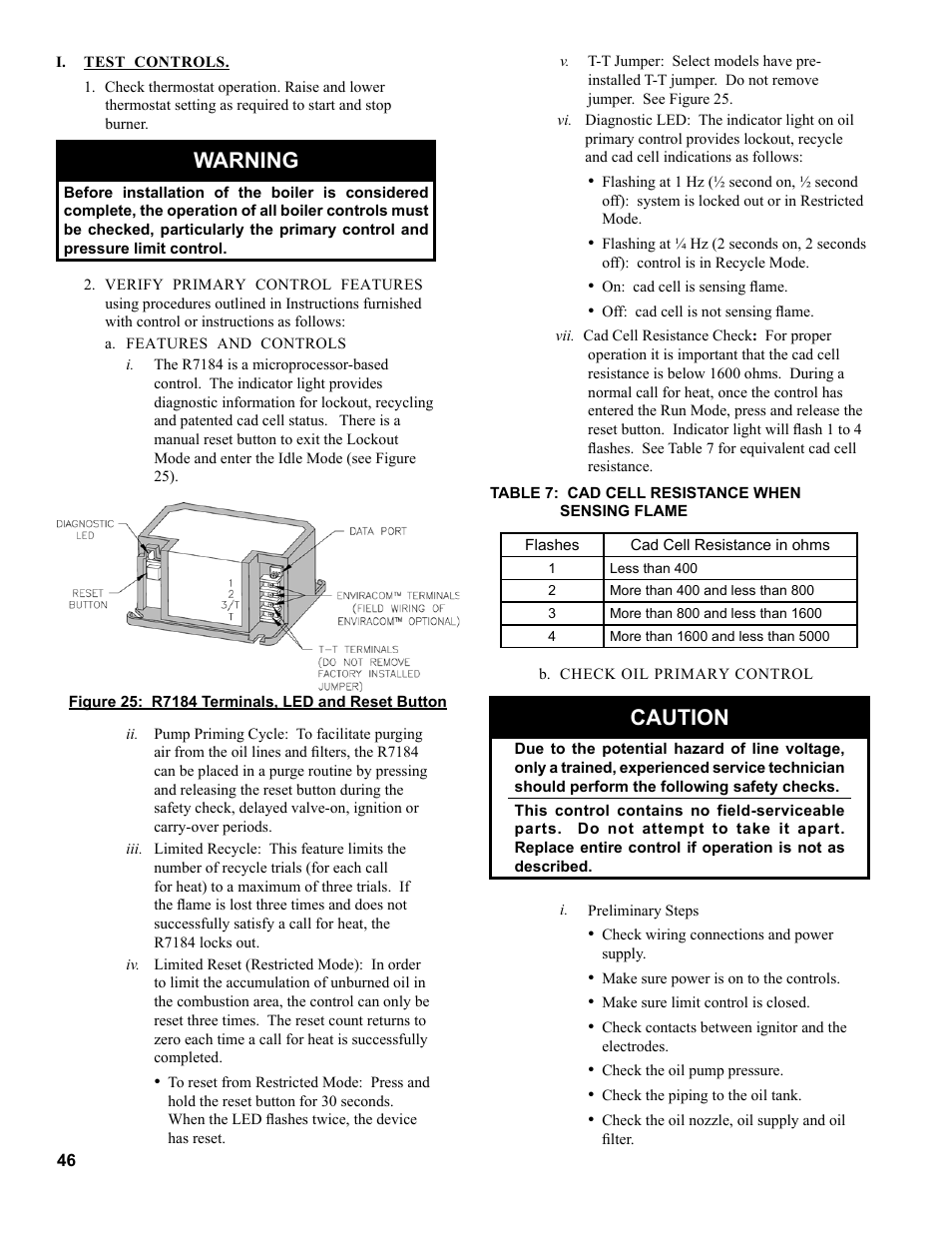 Warning, Caution | Burnham MEGASTEAM MST288 User Manual | Page 46 / 68