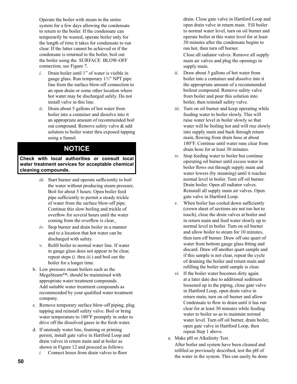 Notice | Burnham MEGASTEAM MST288 User Manual | Page 50 / 68