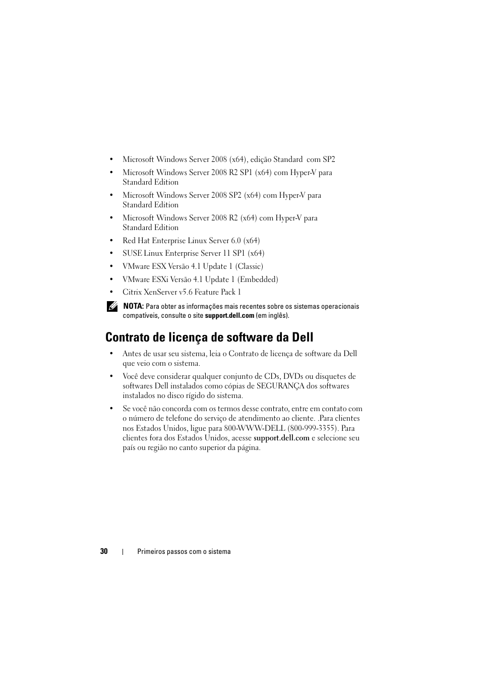 Contrato de licença de software da dell | Dell PowerEdge T110 II User Manual | Page 32 / 50