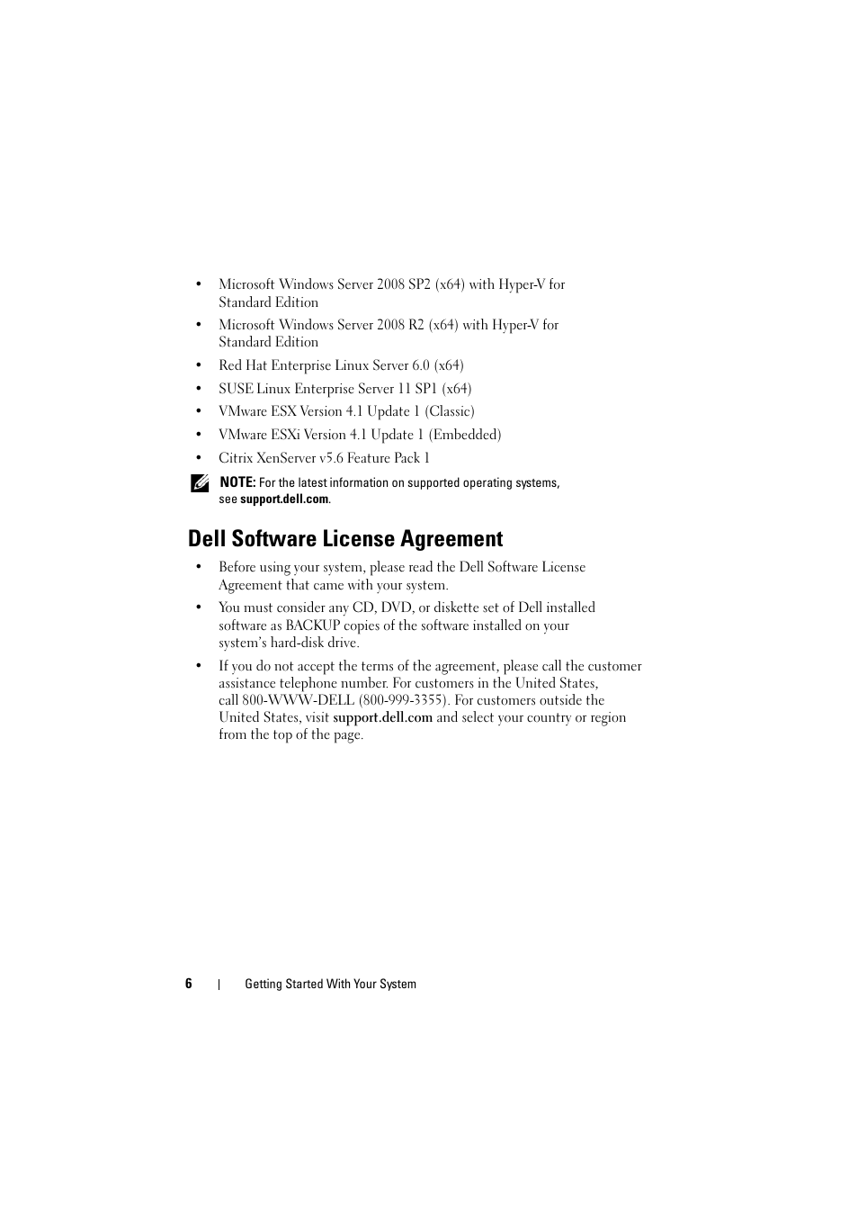 Dell software license agreement | Dell PowerEdge T110 II User Manual | Page 8 / 50