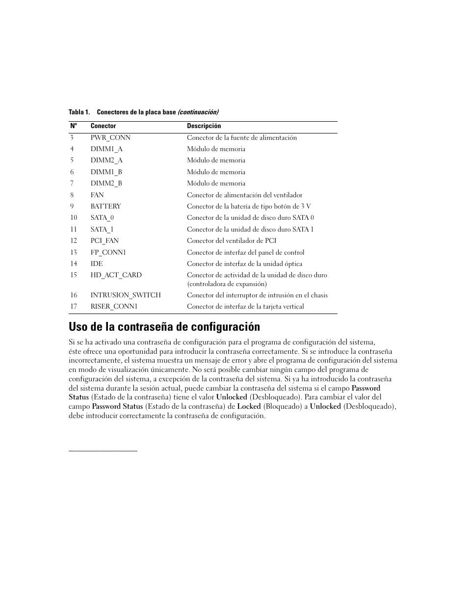Uso de la contraseña de configuración | Dell PowerEdge 860 User Manual | Page 14 / 14