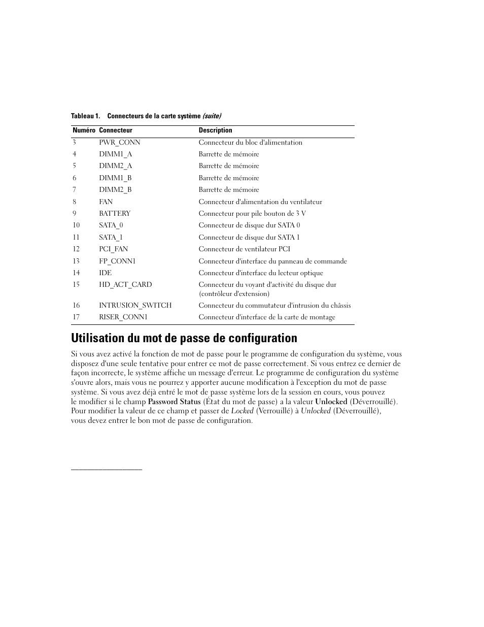 Utilisation du mot de passe de configuration | Dell PowerEdge 860 User Manual | Page 6 / 14