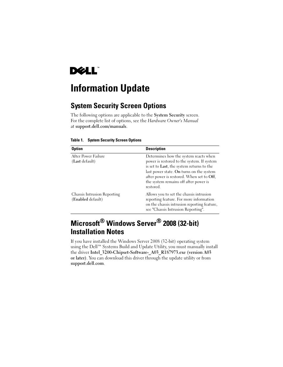 Dell PowerEdge T100 User Manual | 21 pages