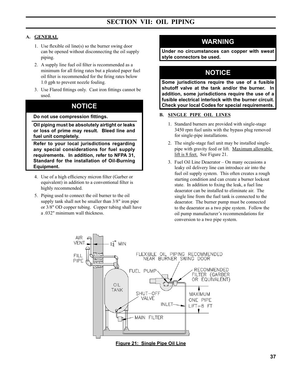 Notice, Warning | Burnham MST396 User Manual | Page 37 / 64