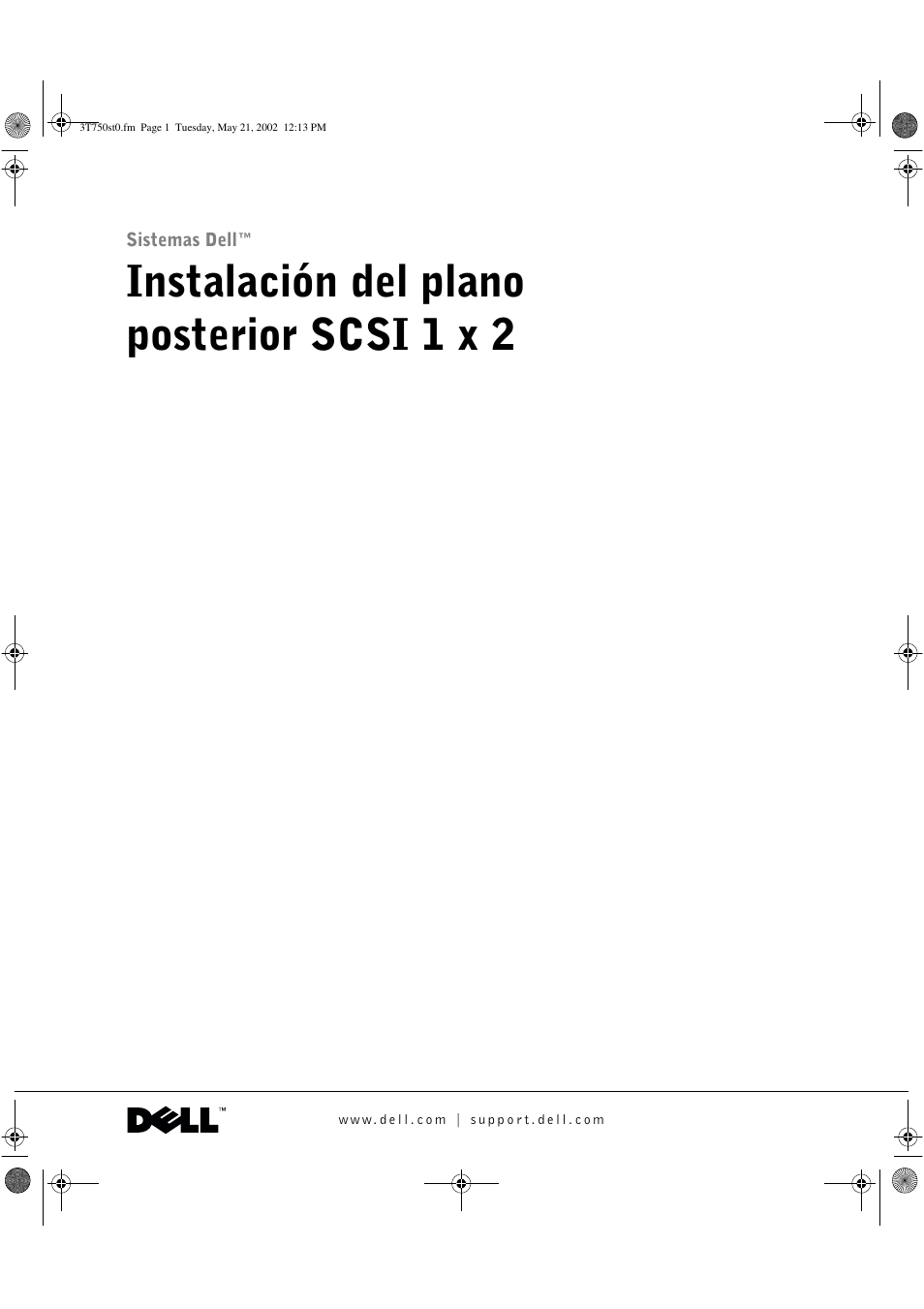 Instalación del plano posterior scsi 1 x 2 | Dell PowerEdge 2600 User Manual | Page 59 / 68