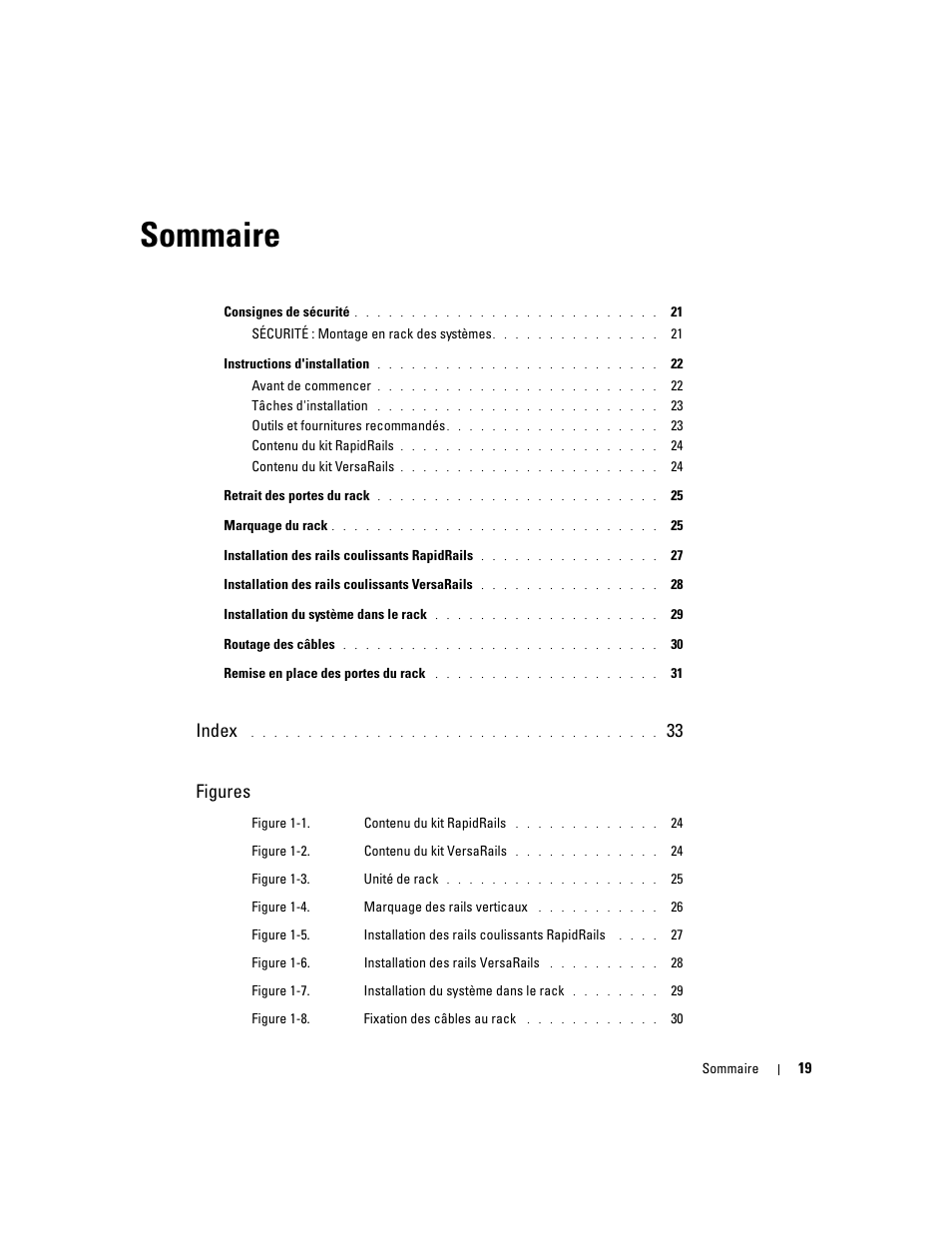 Sommaire, Index, 33 figures | Dell POWEREDGE 1955 User Manual | Page 21 / 88