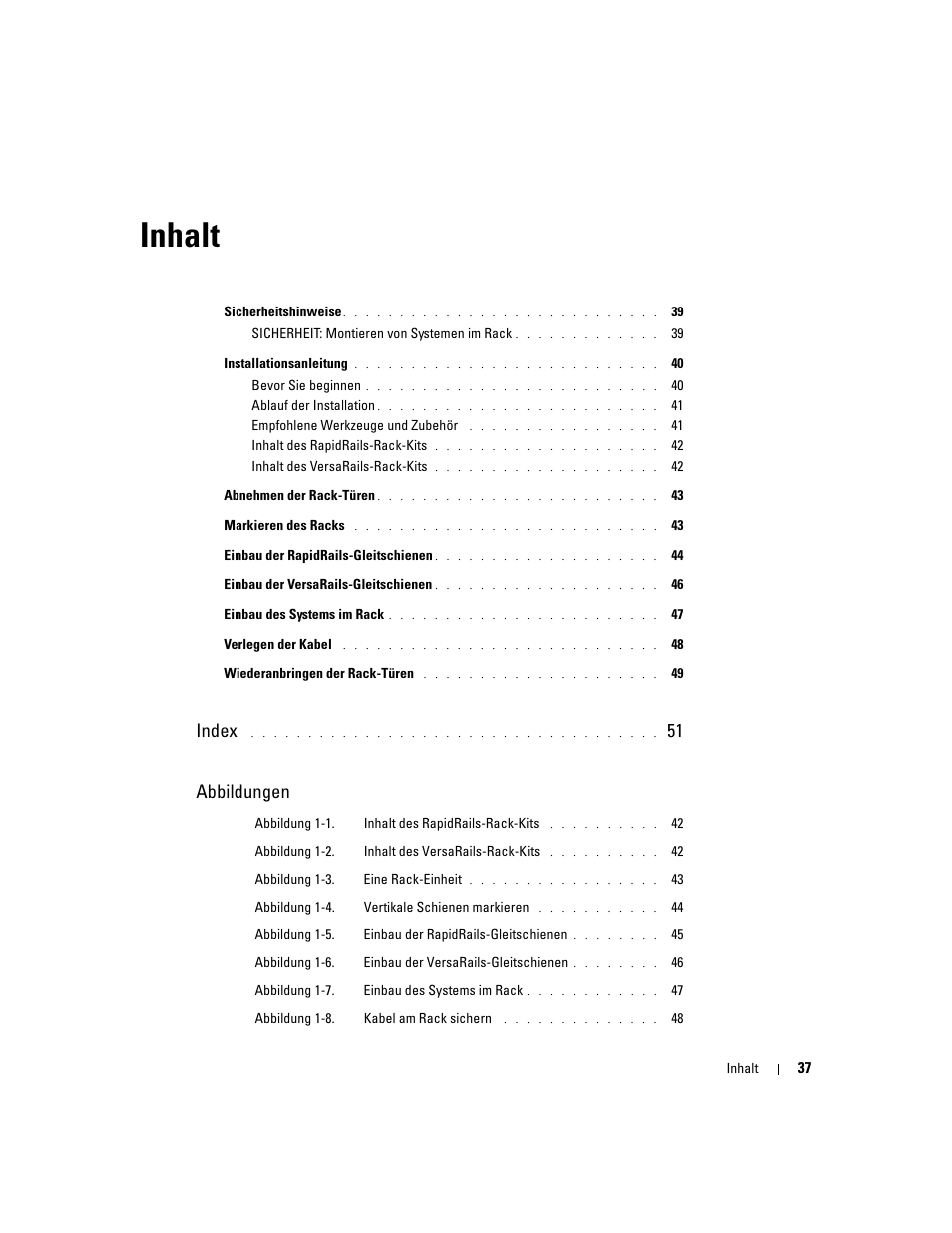 Inhalt, Index, 51 abbildungen | Dell POWEREDGE 1955 User Manual | Page 39 / 88