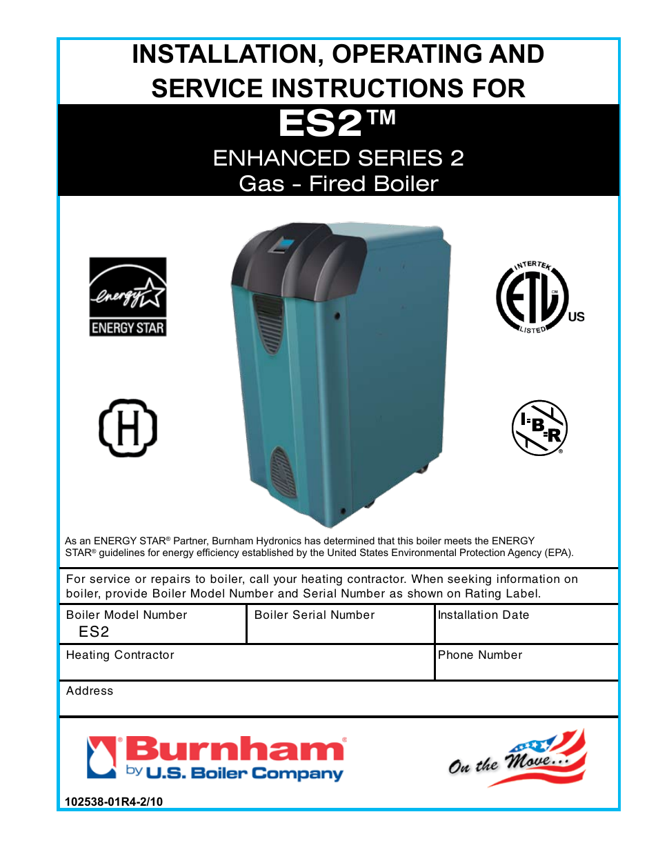 Burnham ES2 User Manual | 52 pages