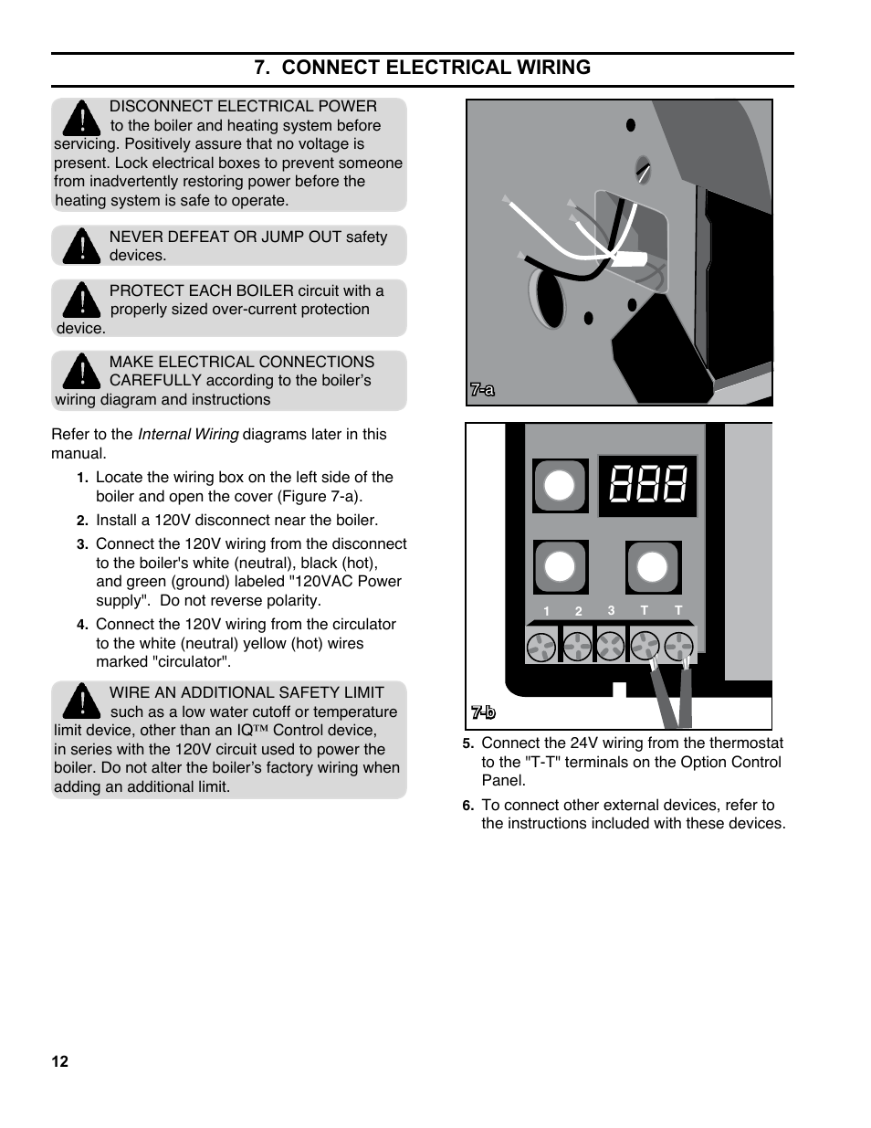 Connect electrical wiring | Burnham ES2 User Manual | Page 12 / 52