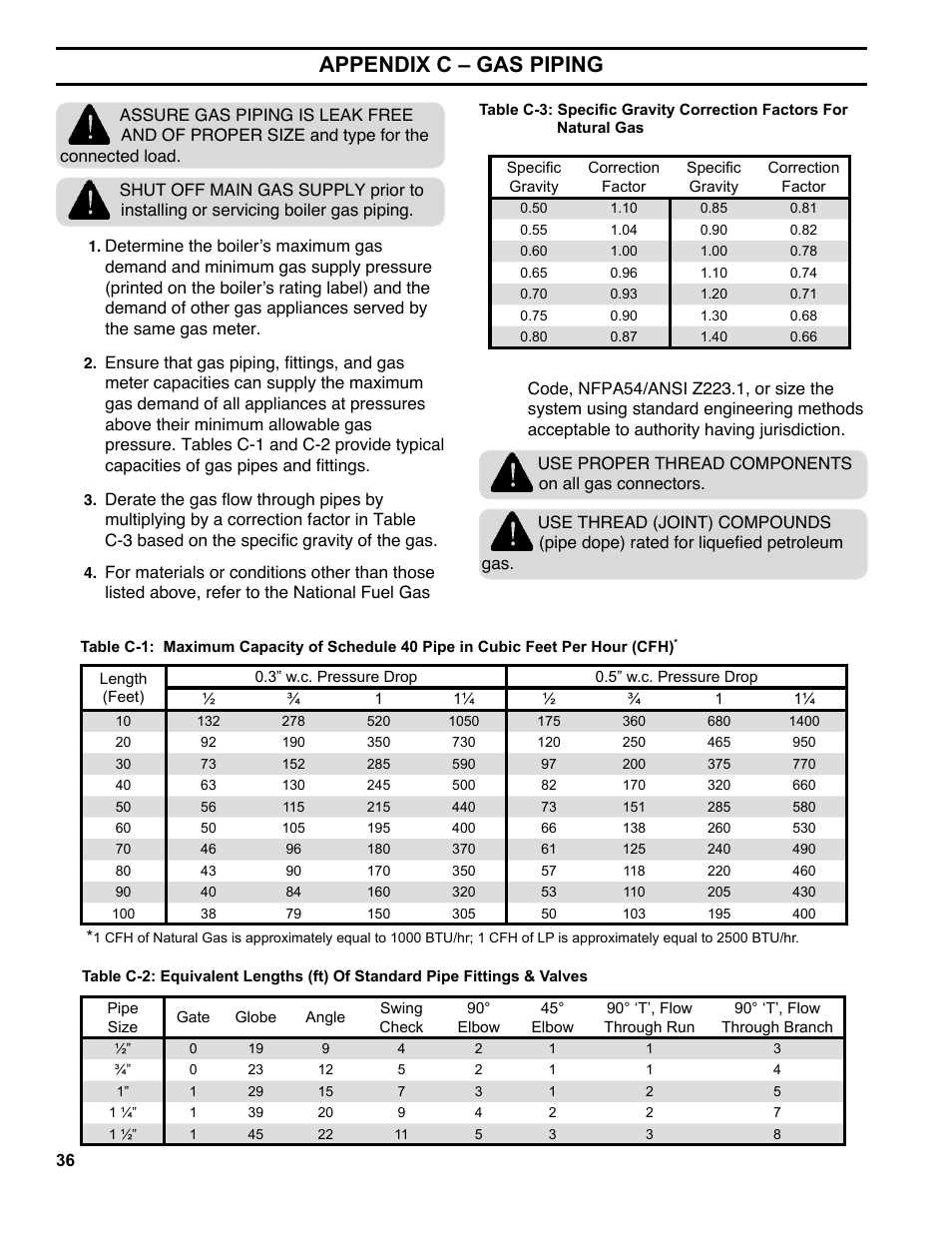 Appendix c – gas piping | Burnham ES2 User Manual | Page 36 / 52